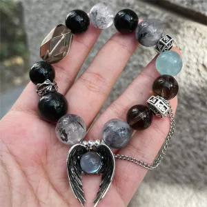 Aquamarine Obsidian Energy Stones Bracelet
