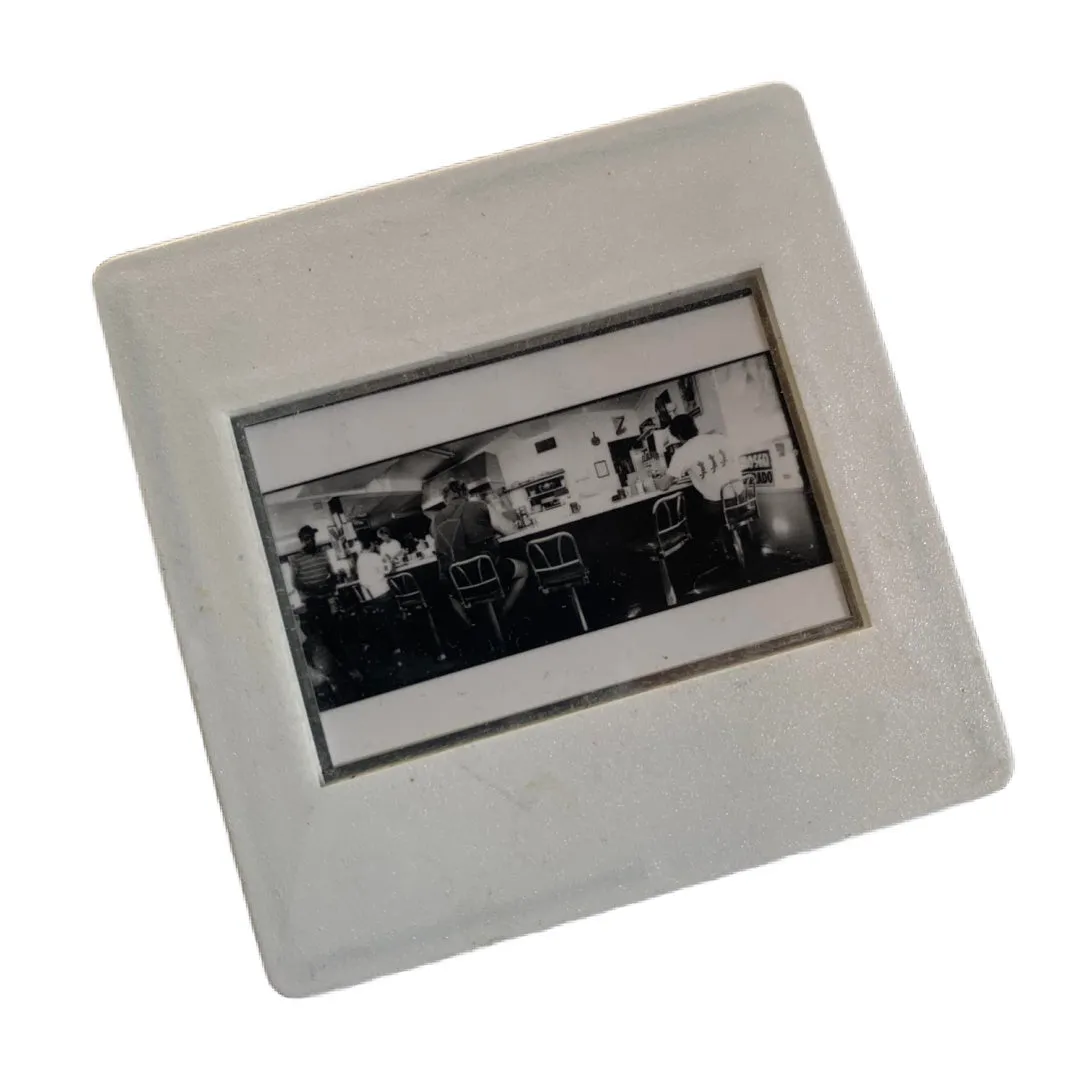 Black and White Photo Slide Art Brooch circa 1980s