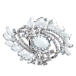 Bridal Wedding Jewelry Crystal Rhinestone Classy Brooch Pin BH176 Silver