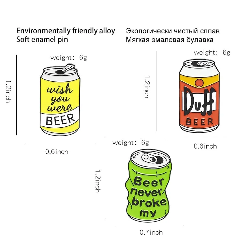Cute Beer Beverage Brooch