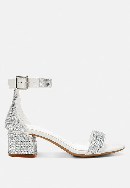 DazzleWalk Embellished Block Sandals
