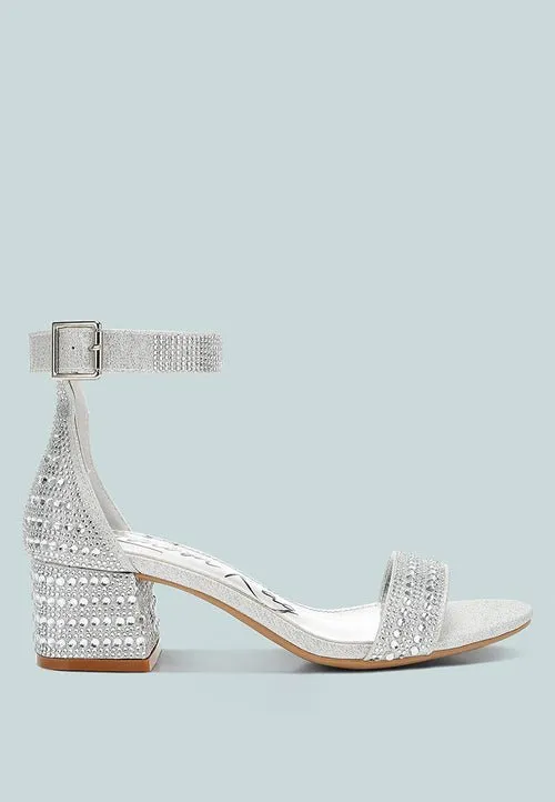 DazzleWalk Embellished Block Sandals