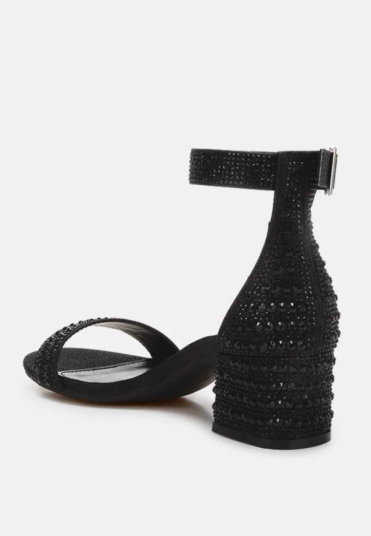 DazzleWalk Embellished Block Sandals