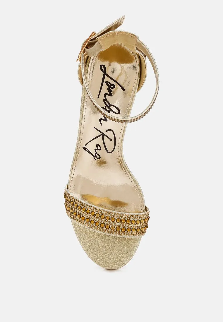 DazzleWalk Embellished Block Sandals
