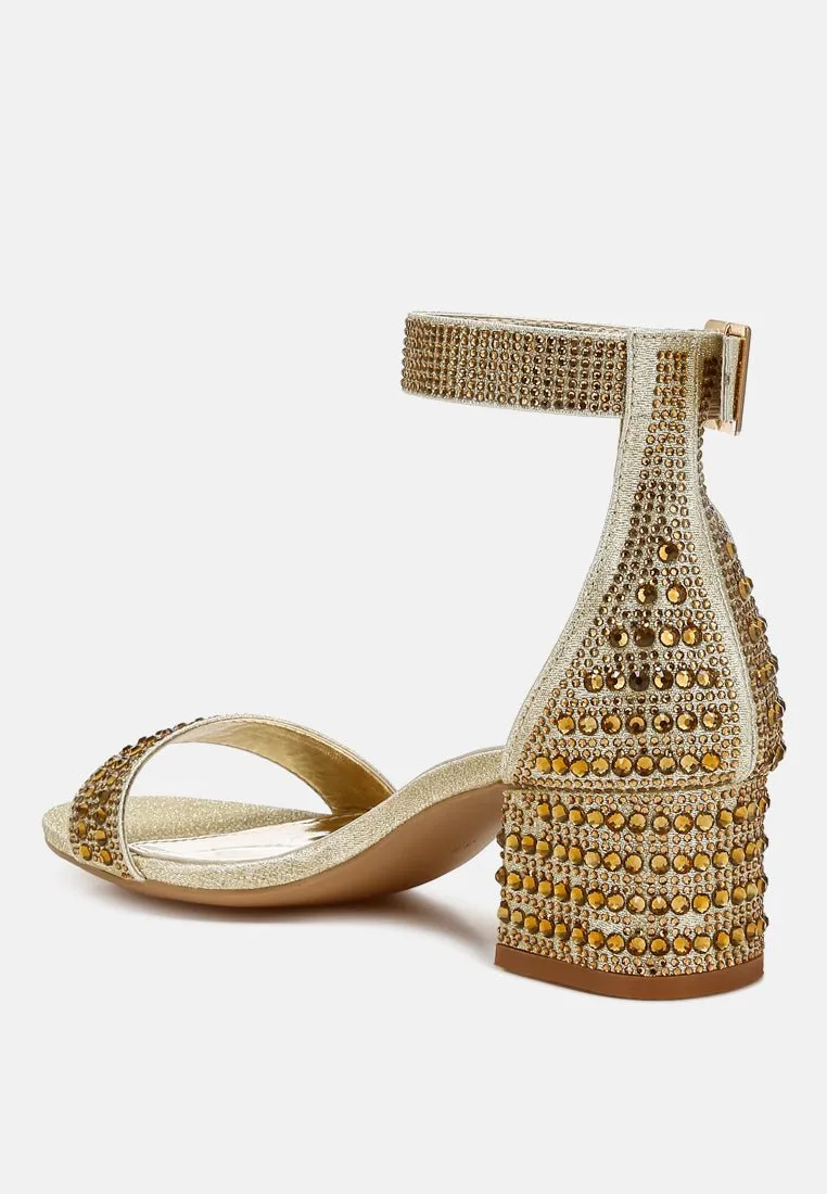 DazzleWalk Embellished Block Sandals