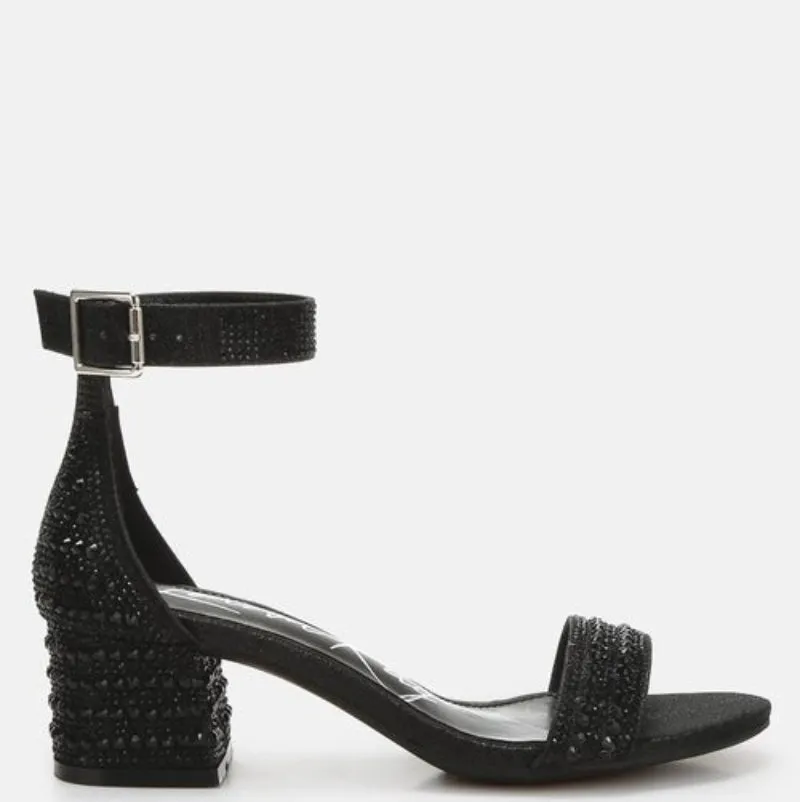 DazzleWalk Embellished Block Sandals