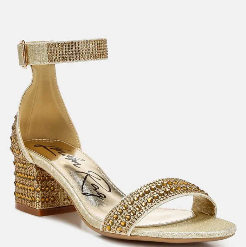 DazzleWalk Embellished Block Sandals