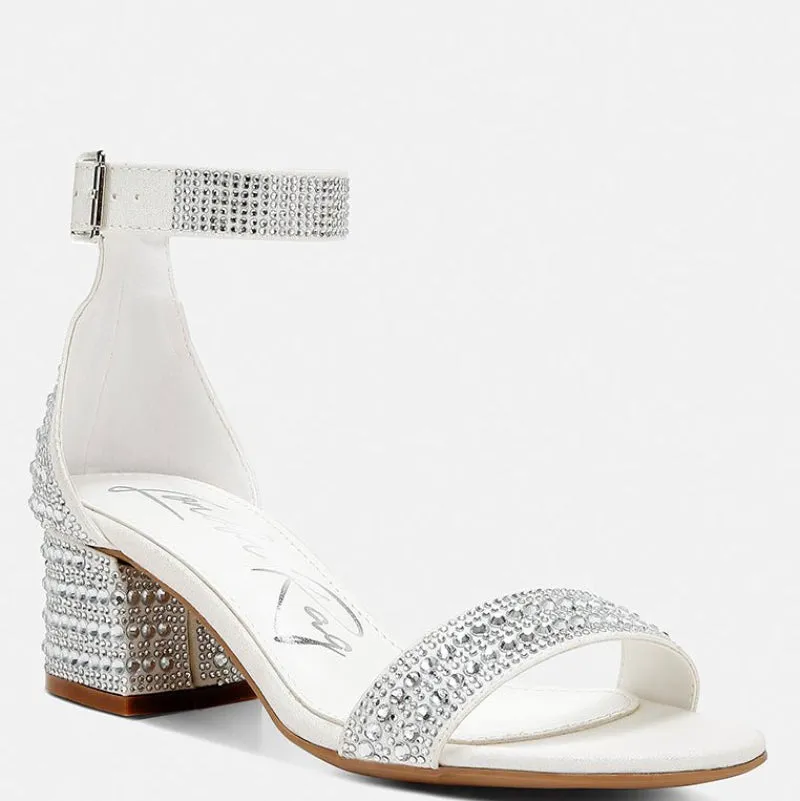 DazzleWalk Embellished Block Sandals