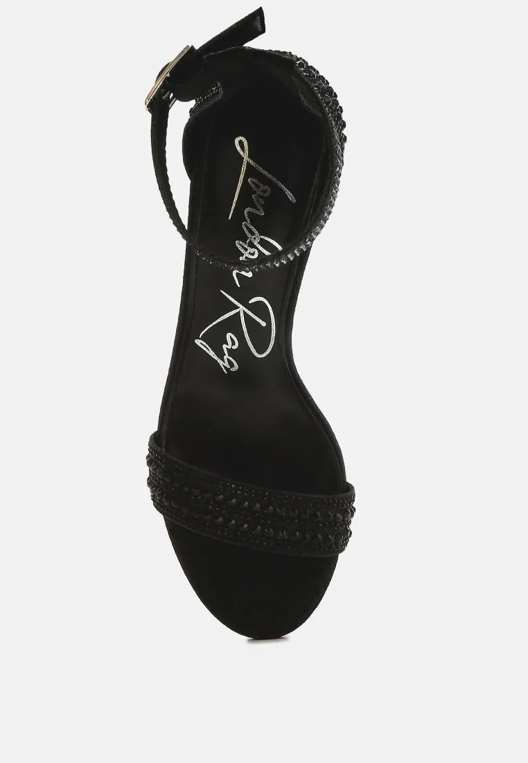 DazzleWalk Embellished Block Sandals