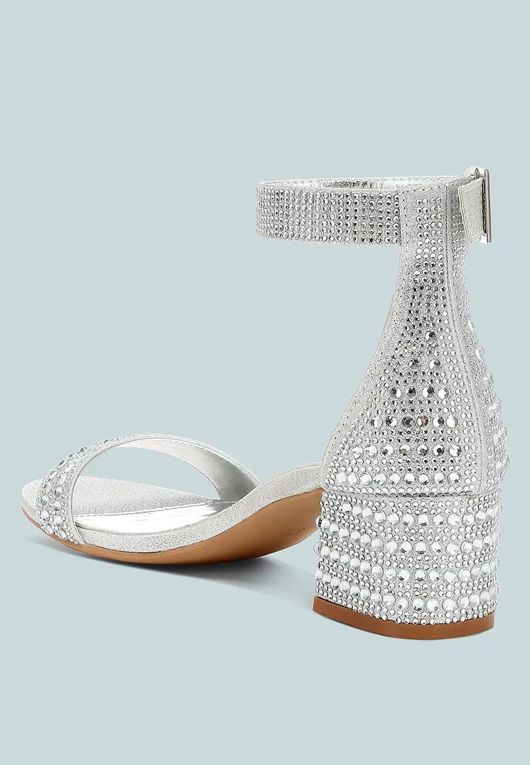 DazzleWalk Embellished Block Sandals