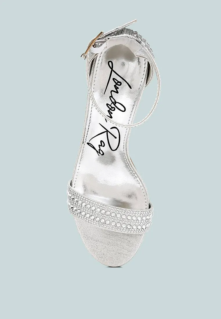 DazzleWalk Embellished Block Sandals