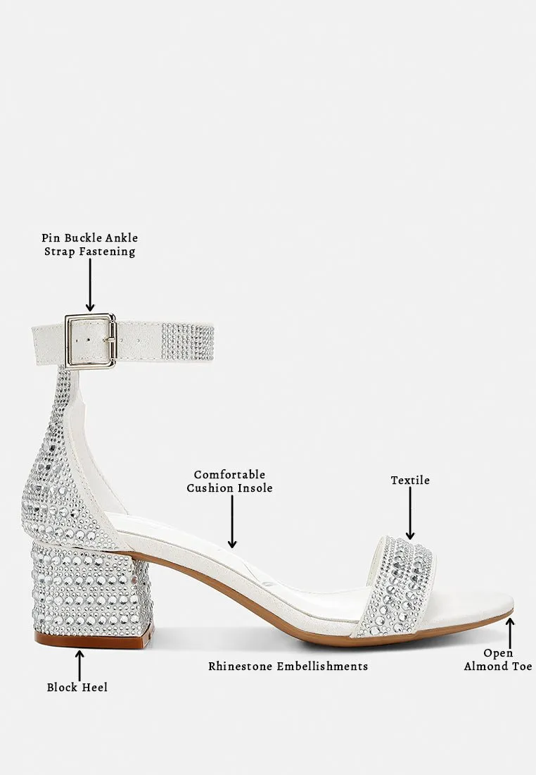DazzleWalk Embellished Block Sandals