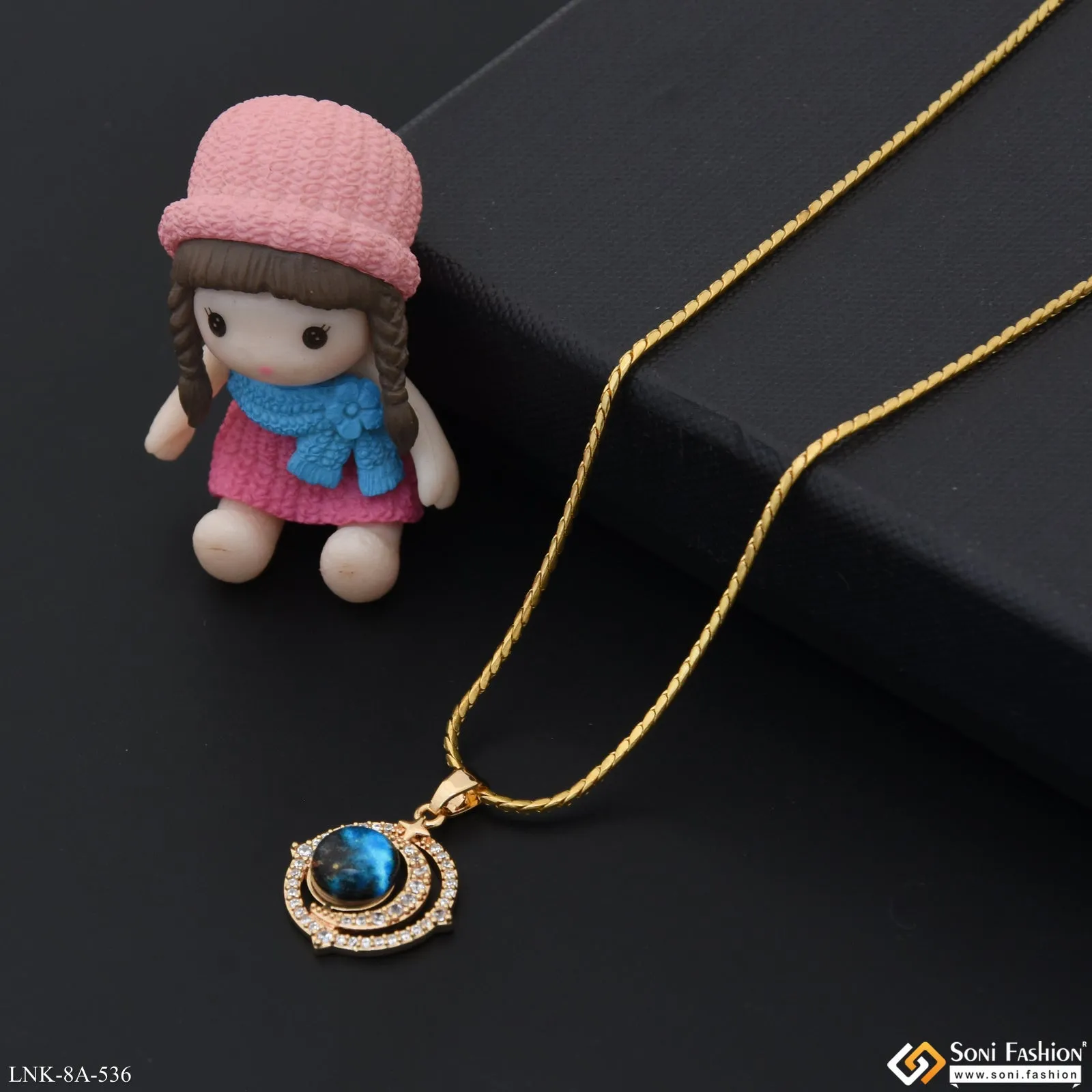 Dazzling Design Gold Plated Chain Pendant for Ladies - Style A536