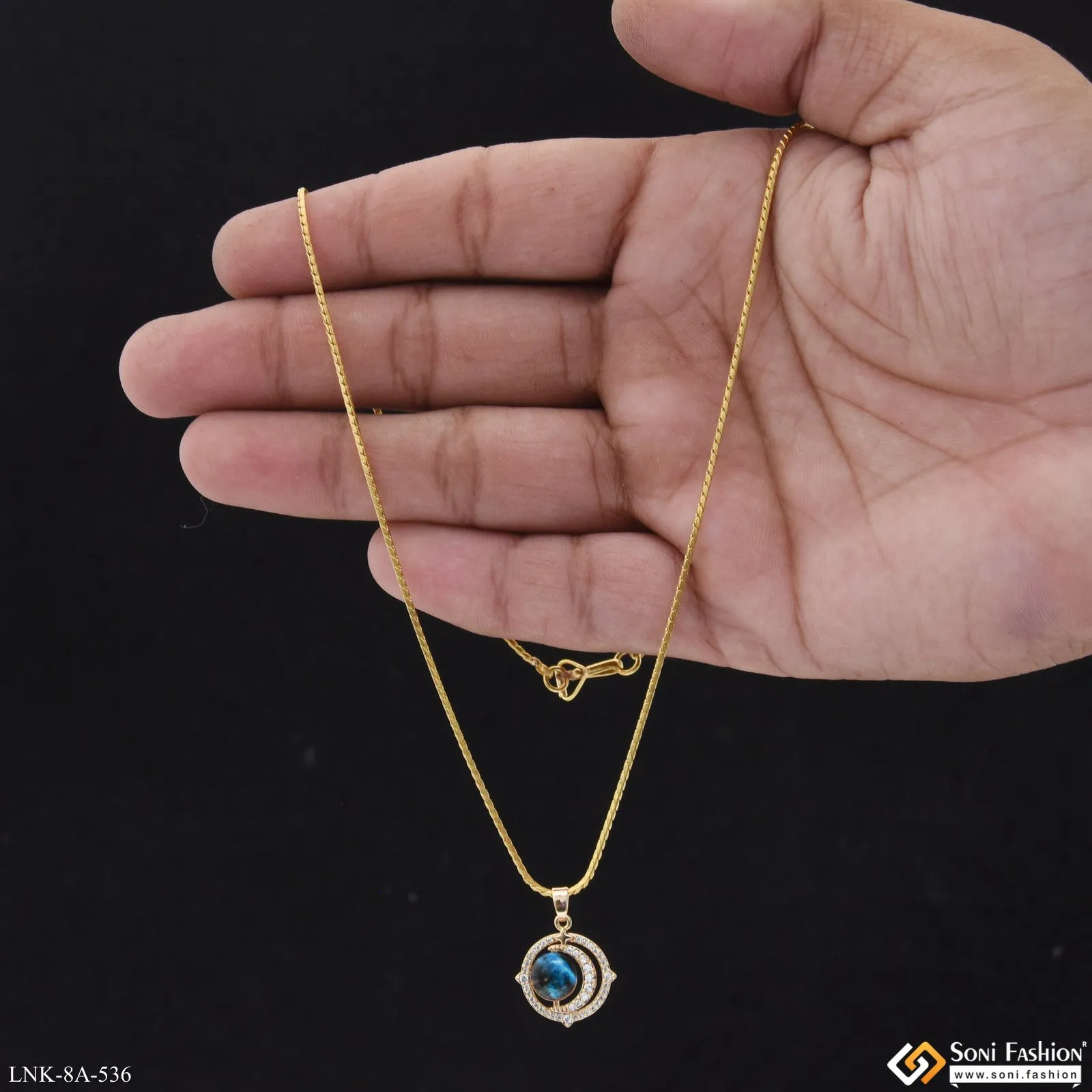 Dazzling Design Gold Plated Chain Pendant for Ladies - Style A536