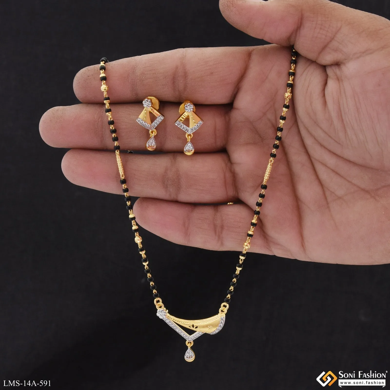 Dazzling Design Gold Plated Mangalsutra Set for Women - Style A591