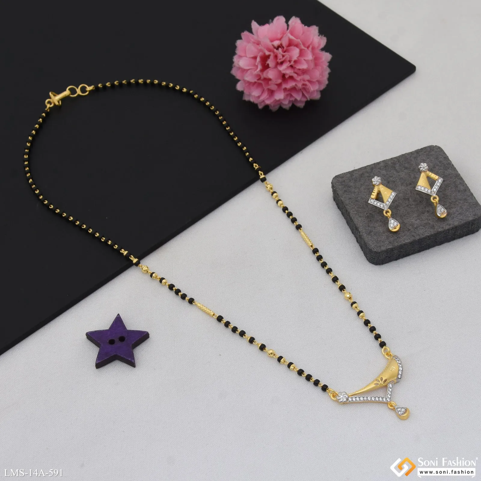 Dazzling Design Gold Plated Mangalsutra Set for Women - Style A591
