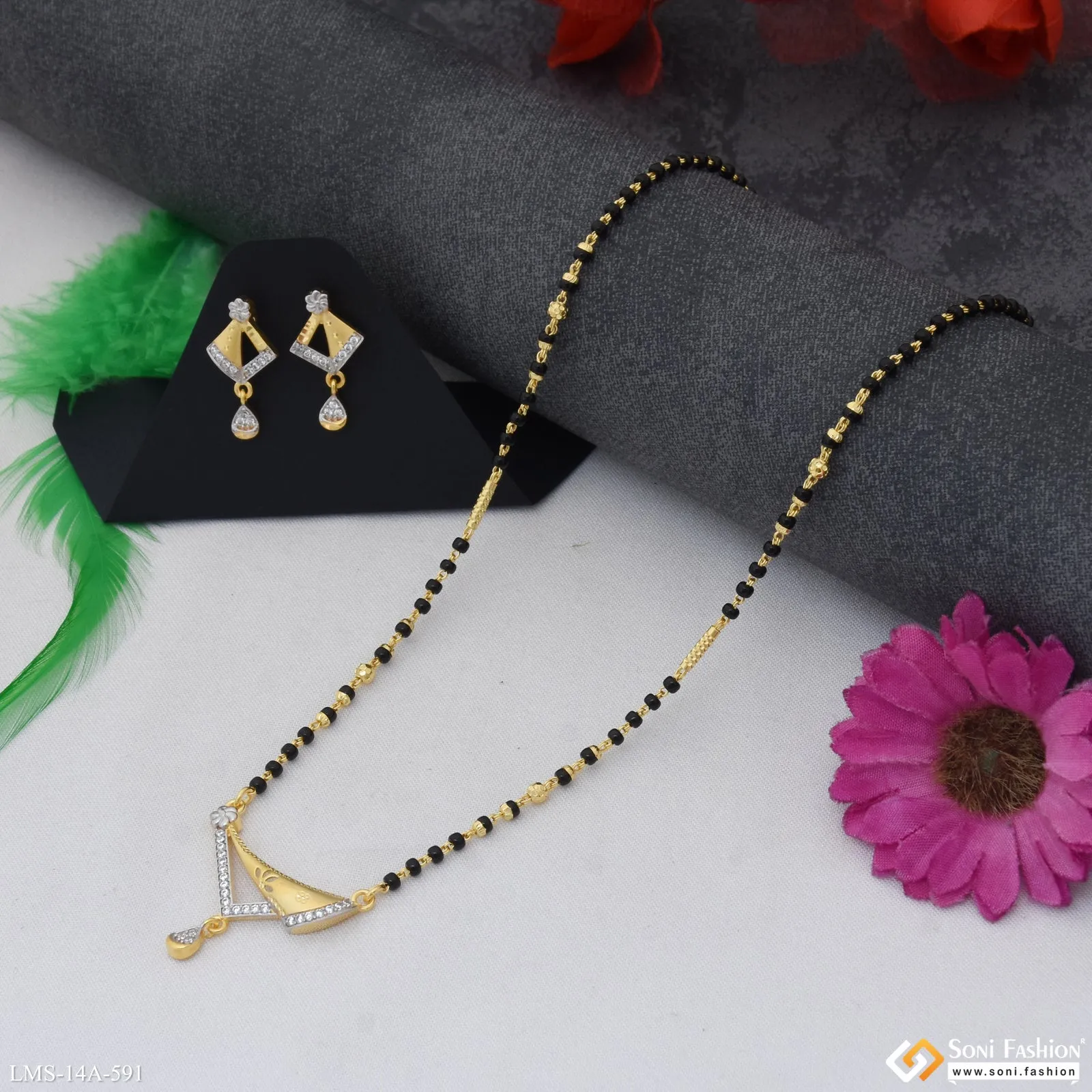 Dazzling Design Gold Plated Mangalsutra Set for Women - Style A591