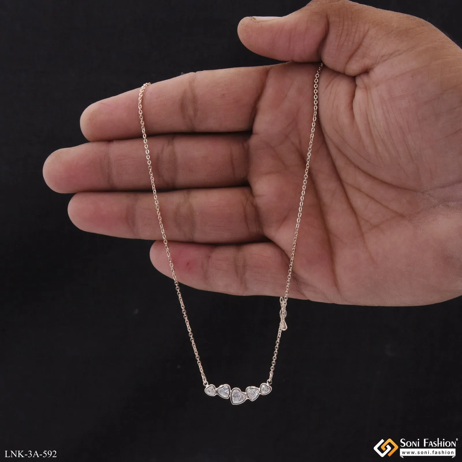 Dazzling Design Rose Gold Color Necklace for Ladies - Style A592