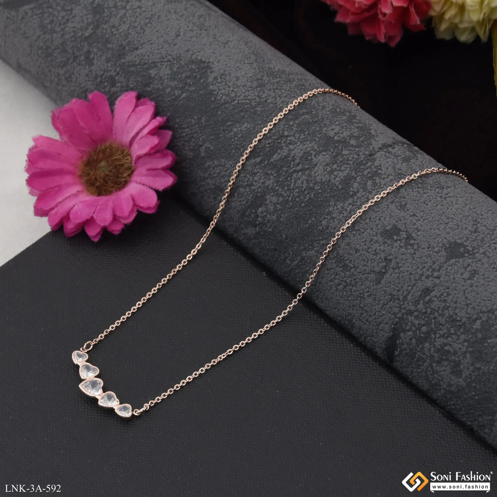 Dazzling Design Rose Gold Color Necklace for Ladies - Style A592