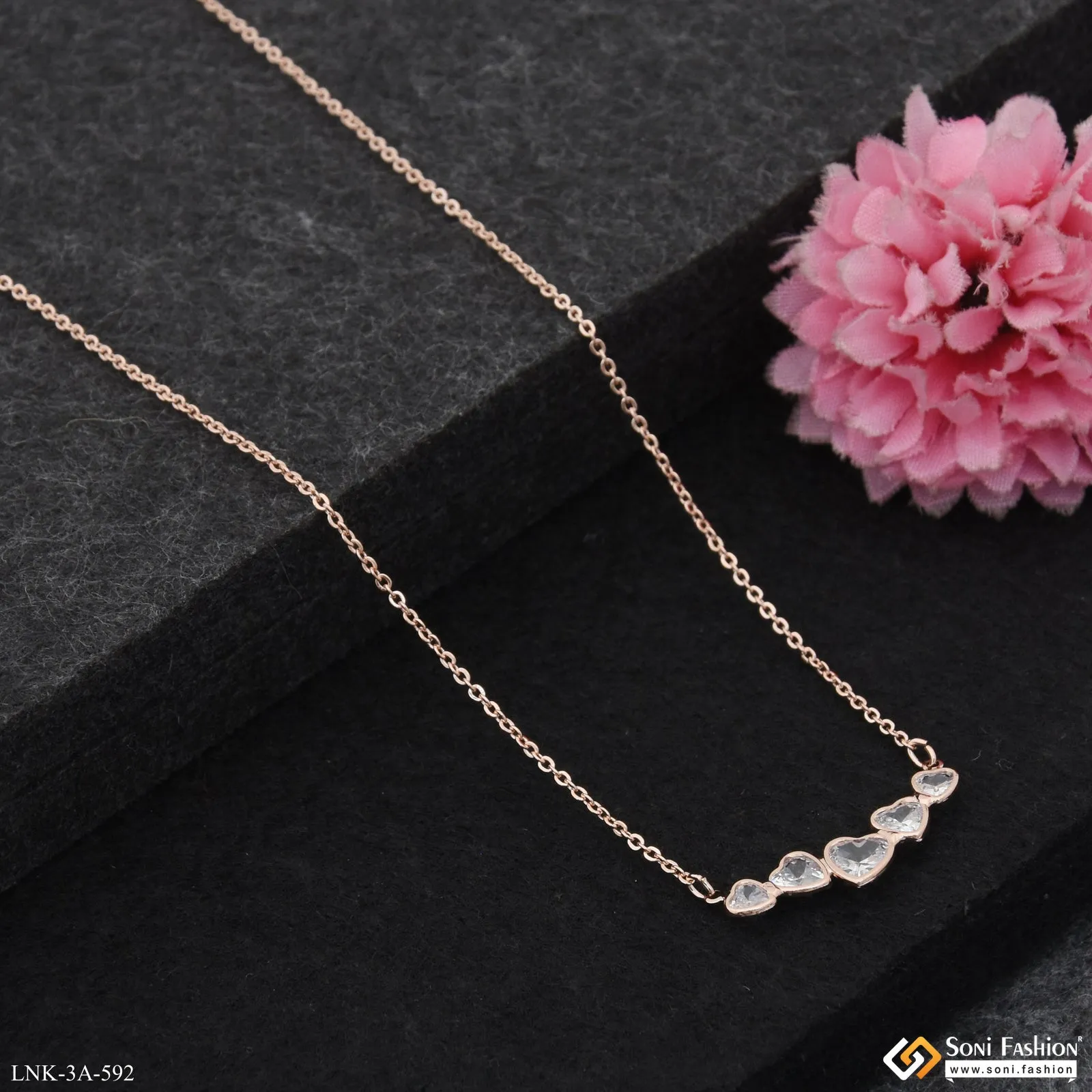 Dazzling Design Rose Gold Color Necklace for Ladies - Style A592