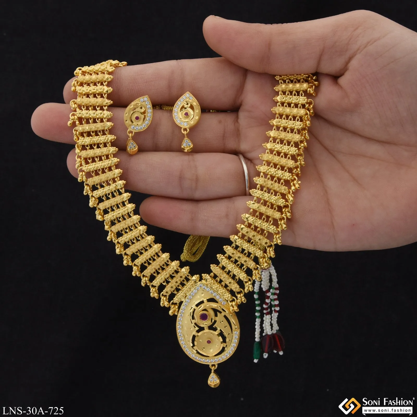 Dazzling Design Unique Design Gold Plated Necklace Set for Women - Style A725