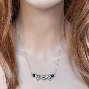 Gothic Silver Skull Necklace