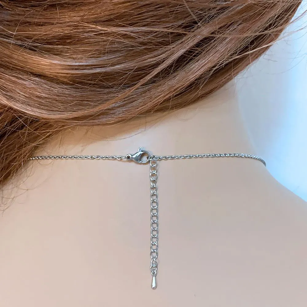 Gothic Silver Skull Necklace