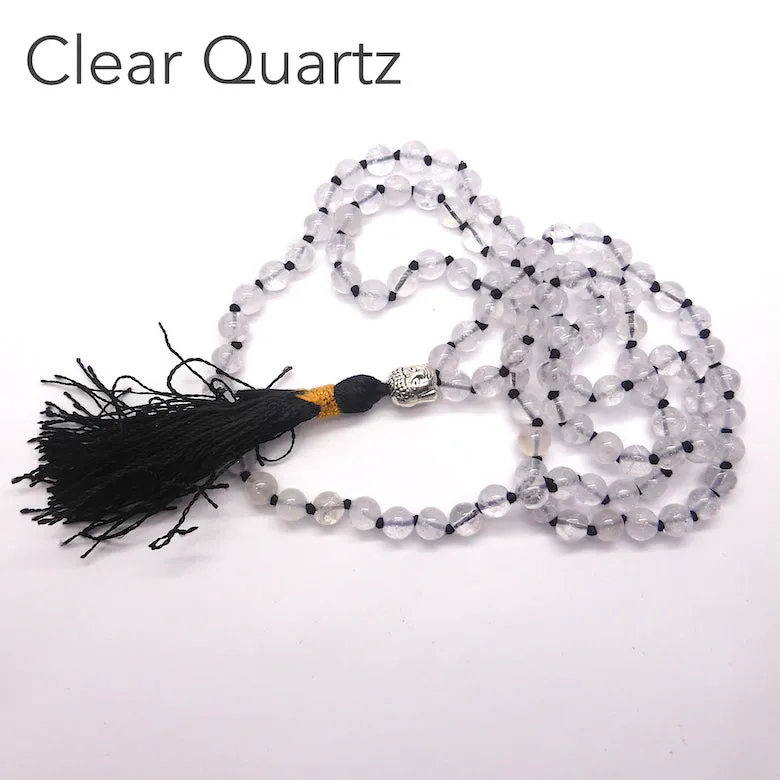 Mala Necklace with Aquamarine Beads