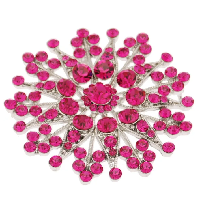 Mini Flower Brooch - Fuchsia