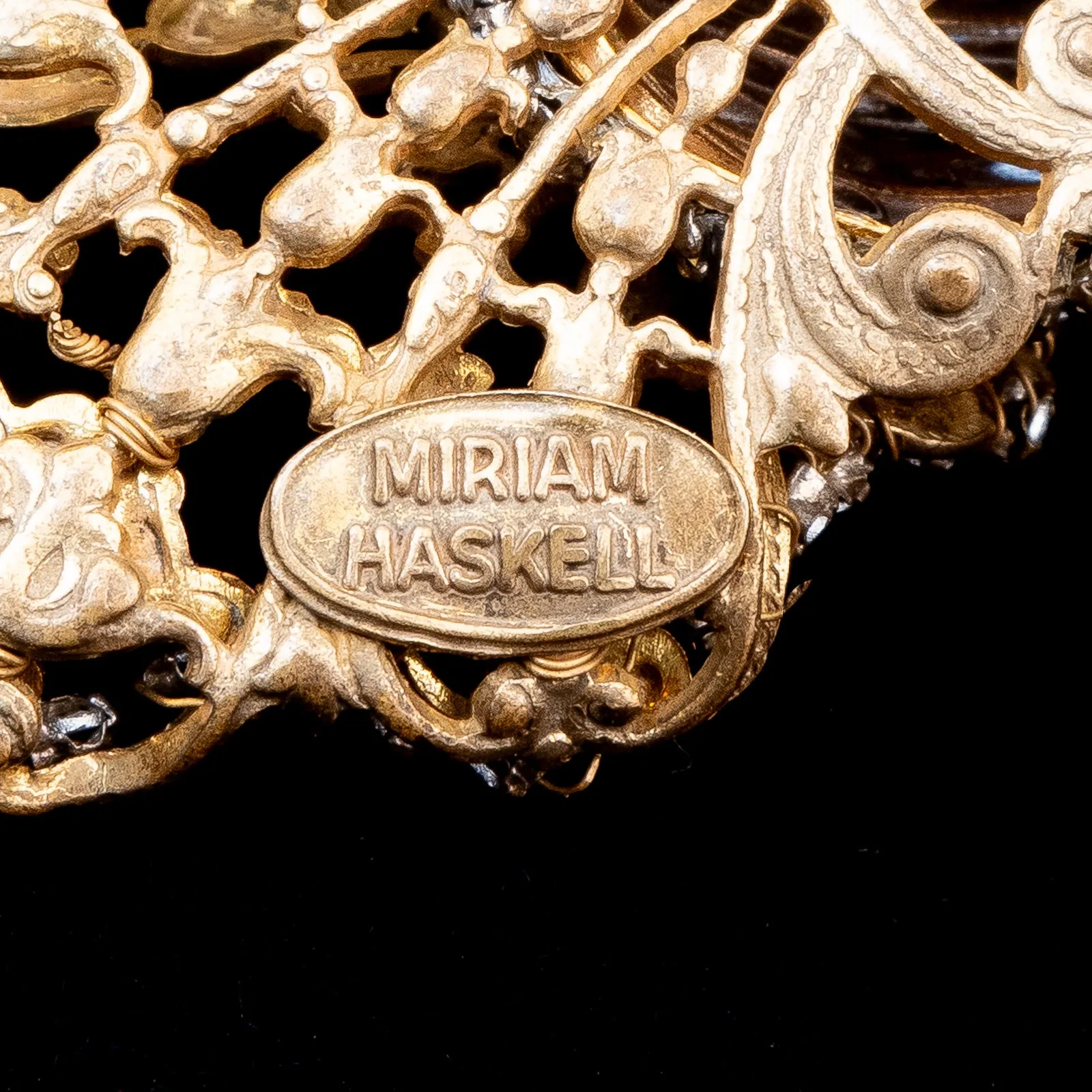 Miriam Haskell Rhinestone Chain Brooch