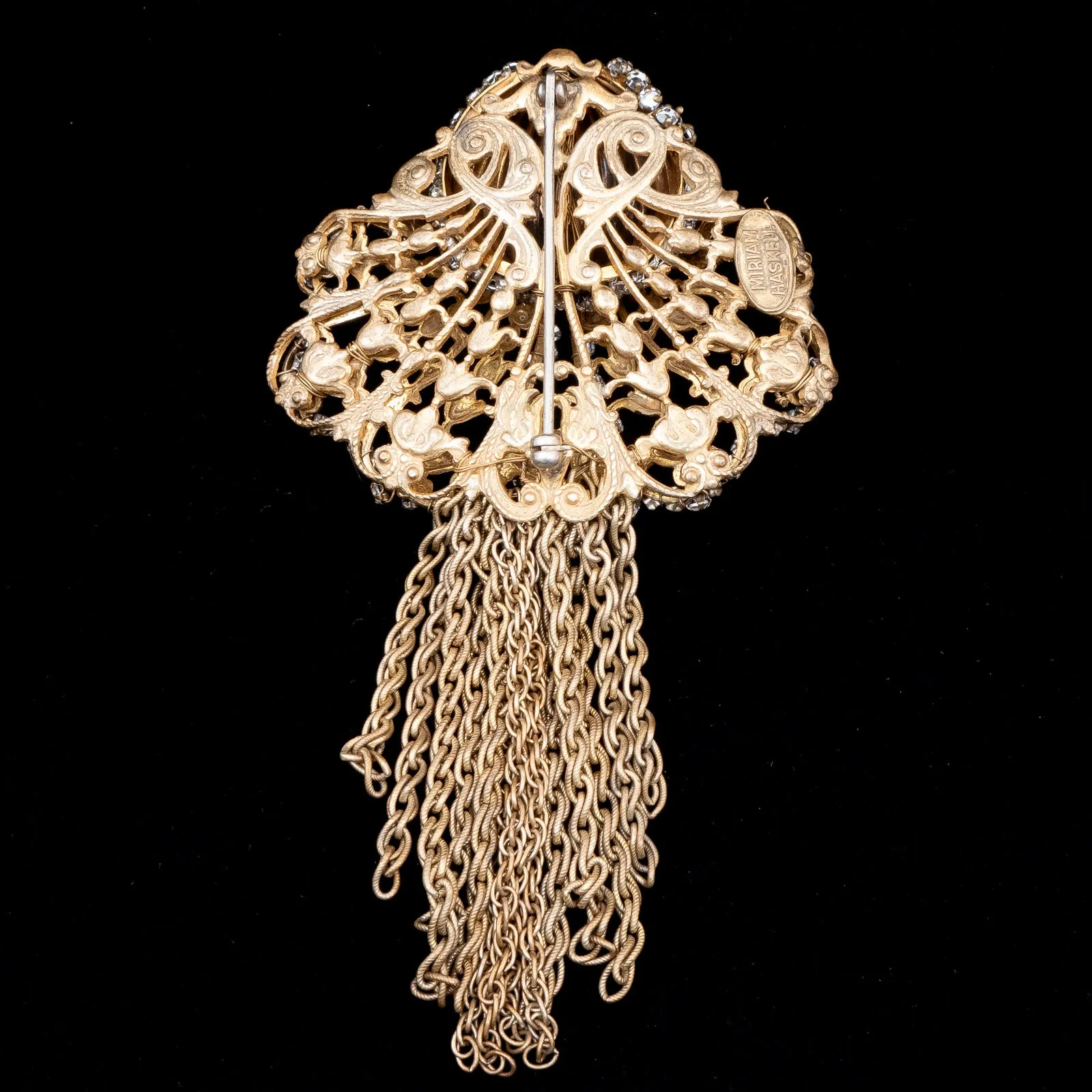 Miriam Haskell Rhinestone Chain Brooch