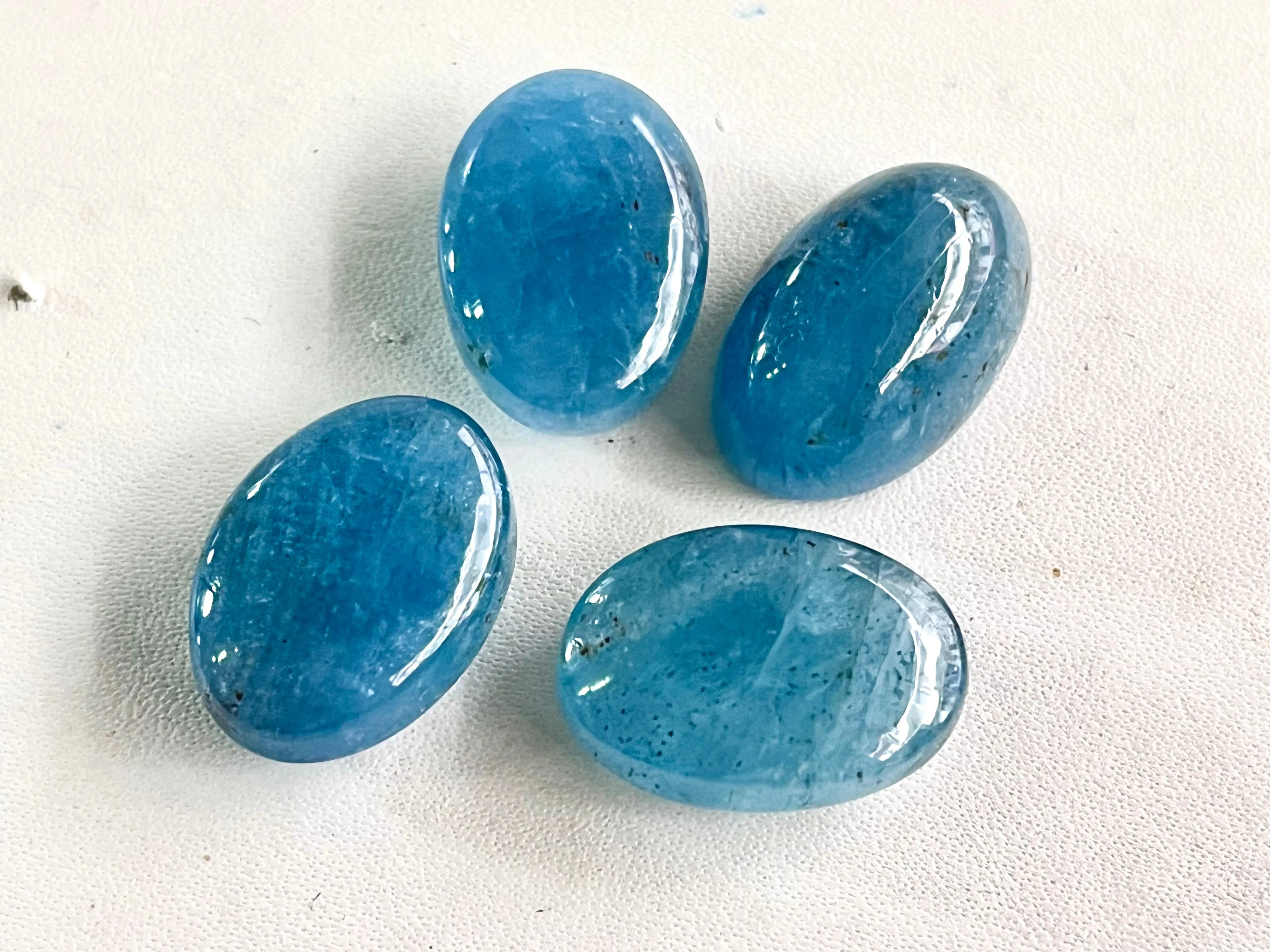 Natural Blue Aquamarine Cabochon Mix Shape Lot