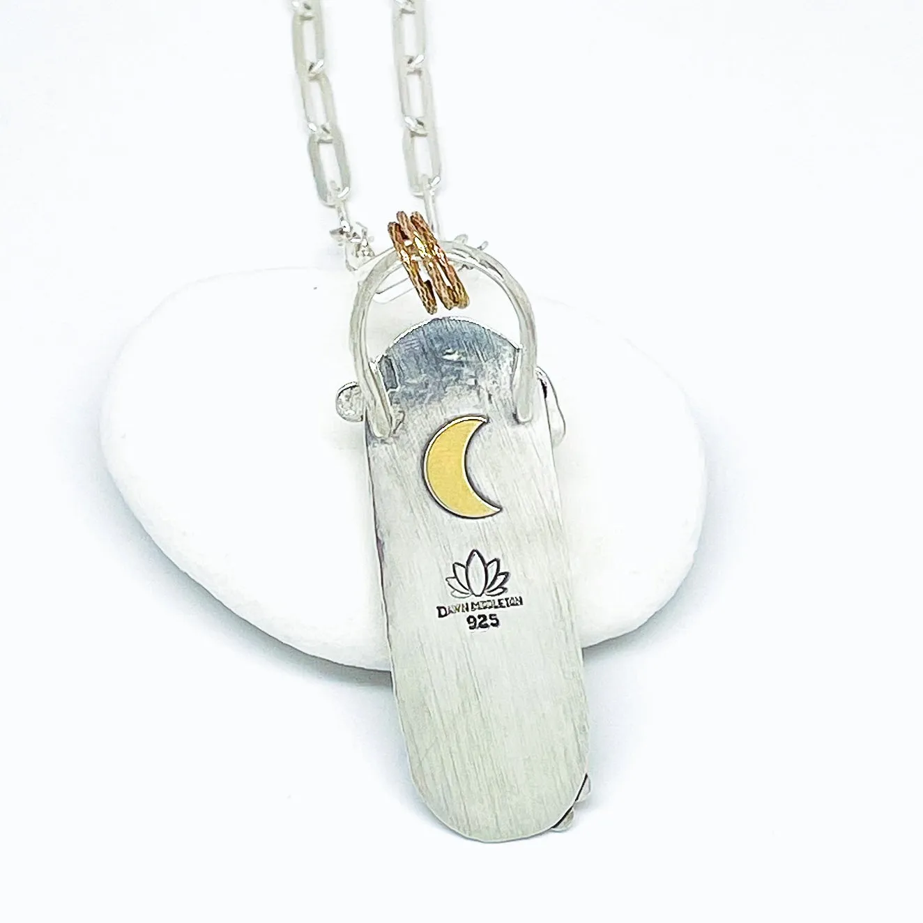 Peace Totem Necklace - Aquamarine Totem Necklace with Apatite