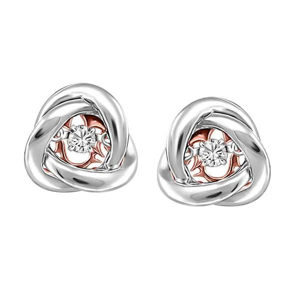 Silver and Rose Gold White Topaz Luminance Earrings