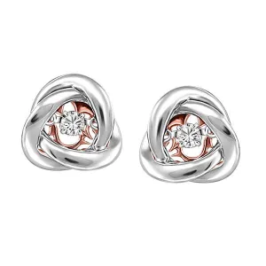 Silver and Rose Gold White Topaz Luminance Earrings