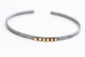 Sterling Silver Bracelet With 14K Gold Balls