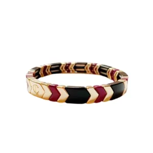 Tile Bead Bracelet Arrow- Wine/Gold/Navy