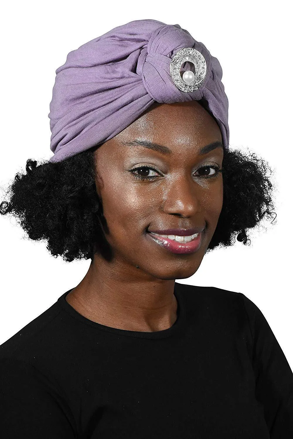 Turban with Silver Pearl Circle