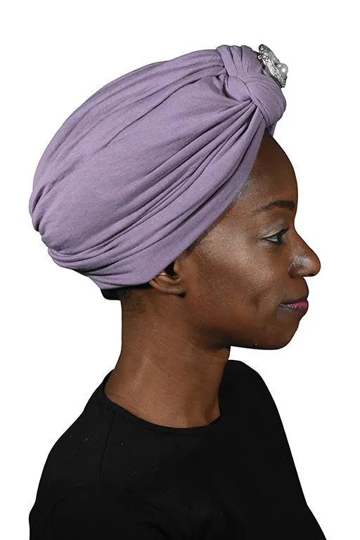 Turban with Silver Pearl Circle