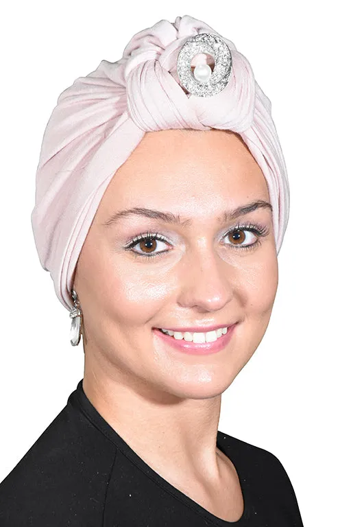 Turban with Silver Pearl Circle