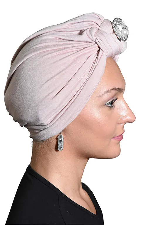 Turban with Silver Pearl Circle