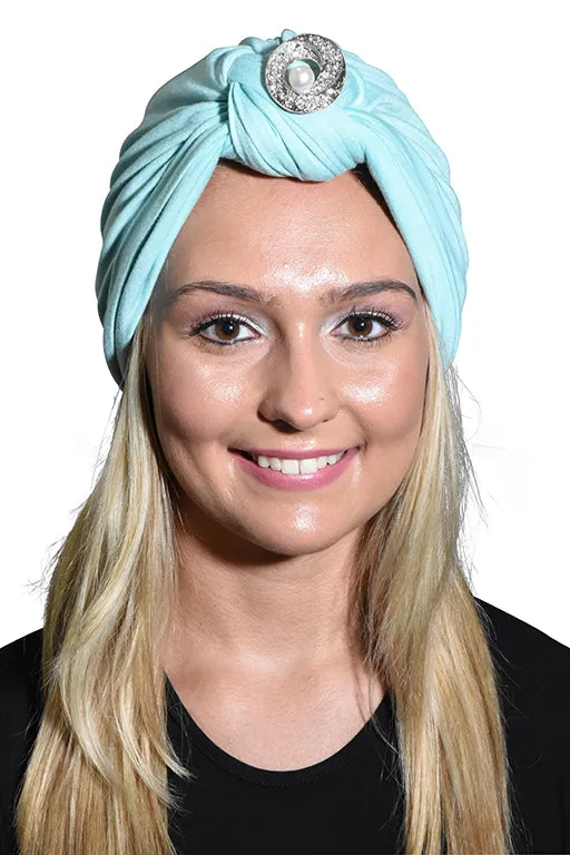 Turban with Silver Pearl Circle