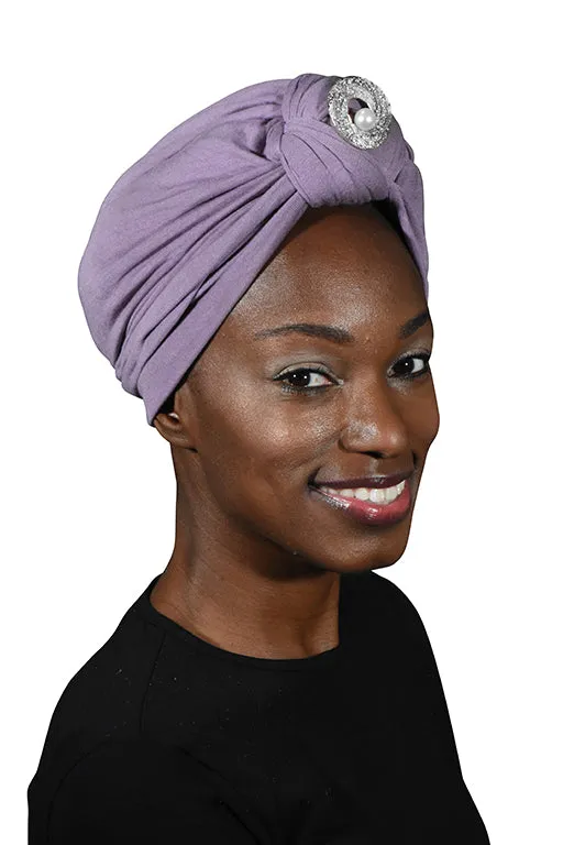Turban with Silver Pearl Circle