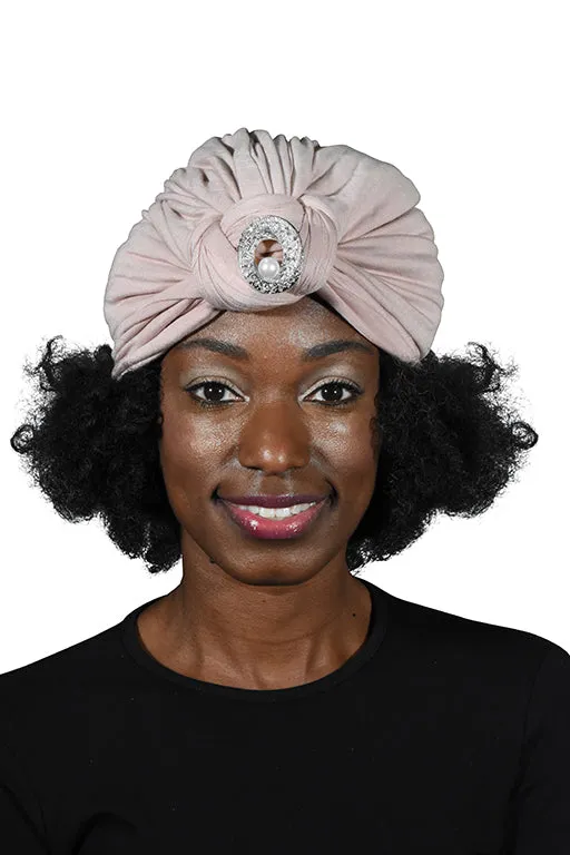 Turban with Silver Pearl Circle