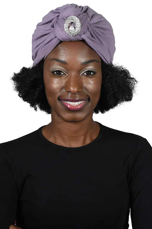 Turban with Silver Pearl Circle