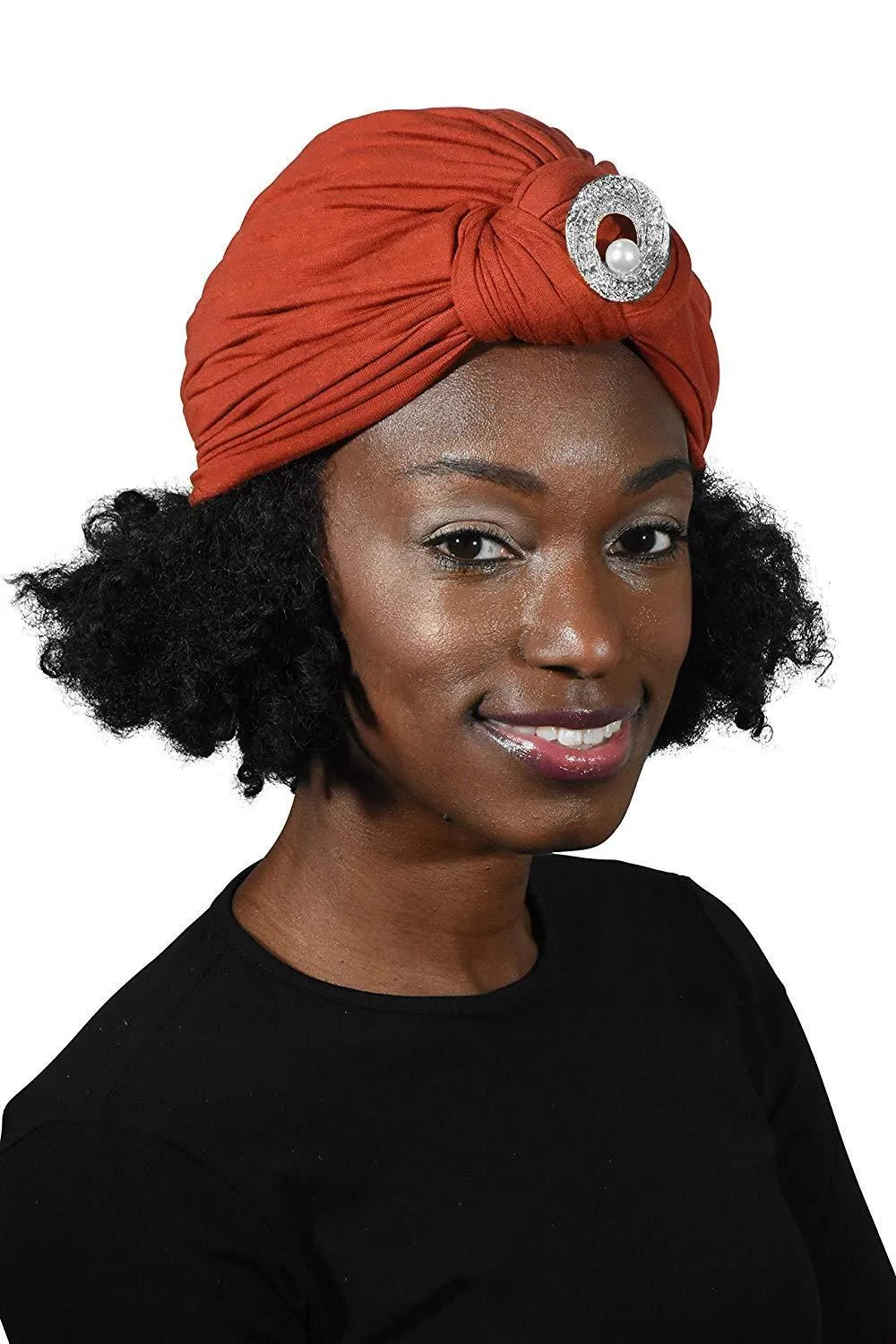 Turban with Silver Pearl Circle