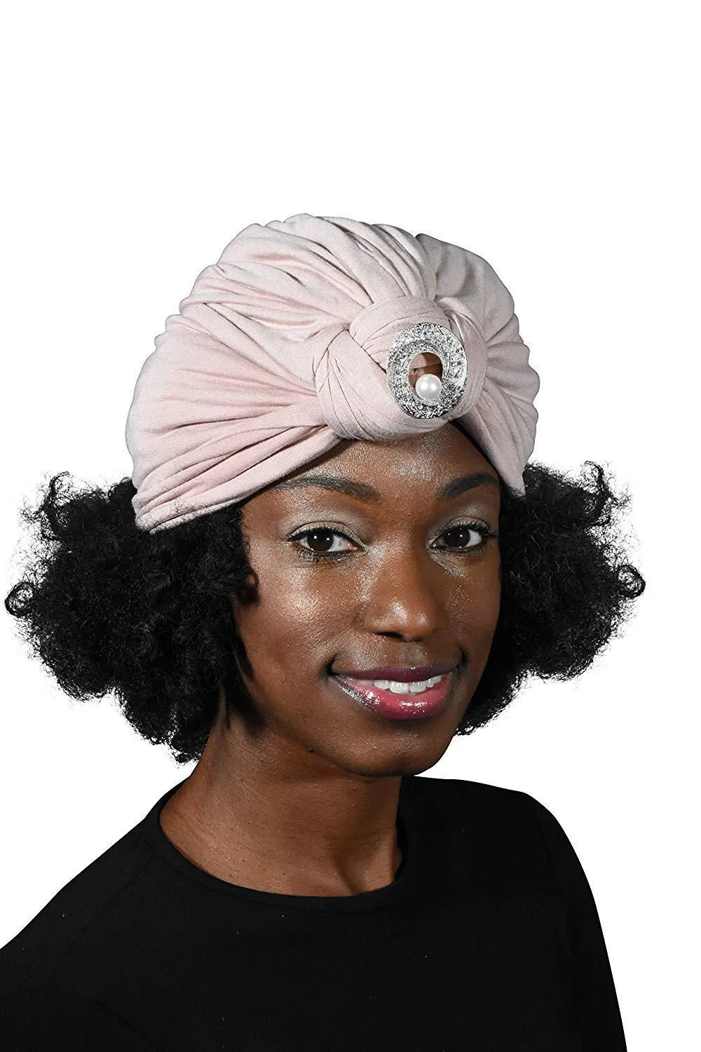 Turban with Silver Pearl Circle