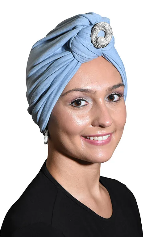 Turban with Silver Pearl Circle