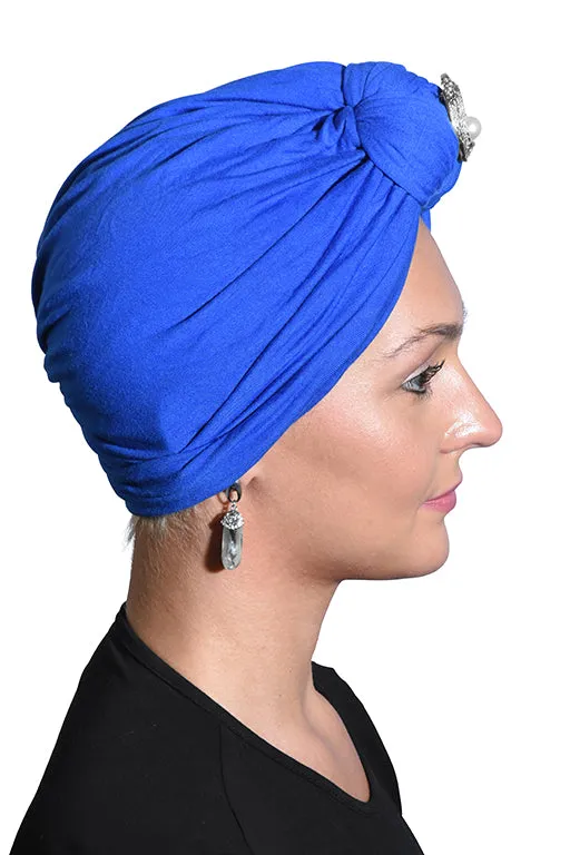 Turban with Silver Pearl Circle