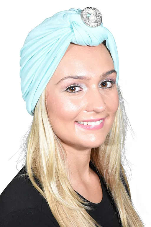 Turban with Silver Pearl Circle